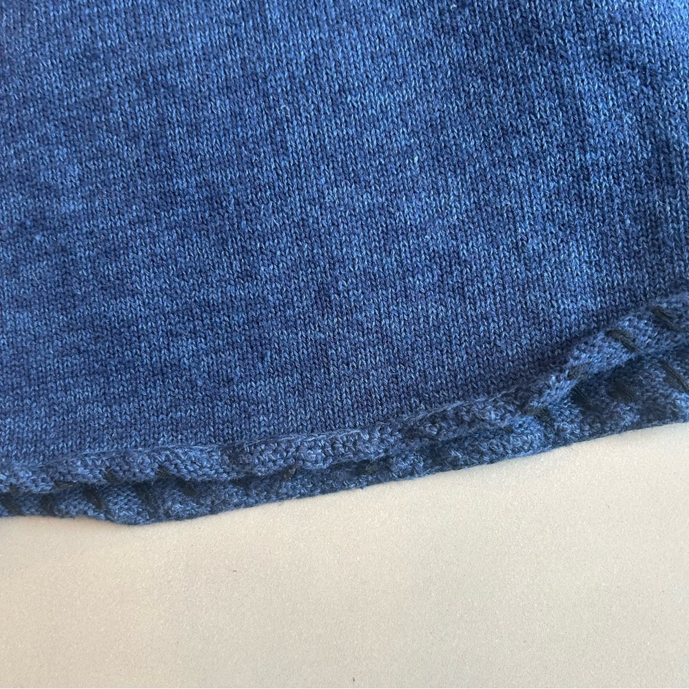 Cottagecore Rainbow Bridge Blue Vintage Knit Blue Sweater Vest with cats M-L - Picture 11 of 14